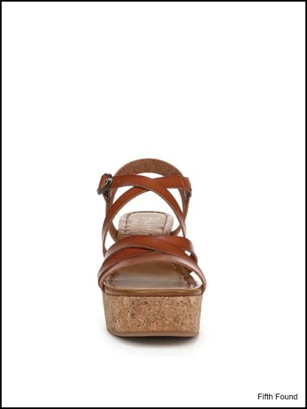 Wedge Sandals - Faux-Leather, Cork Wrap, Platform